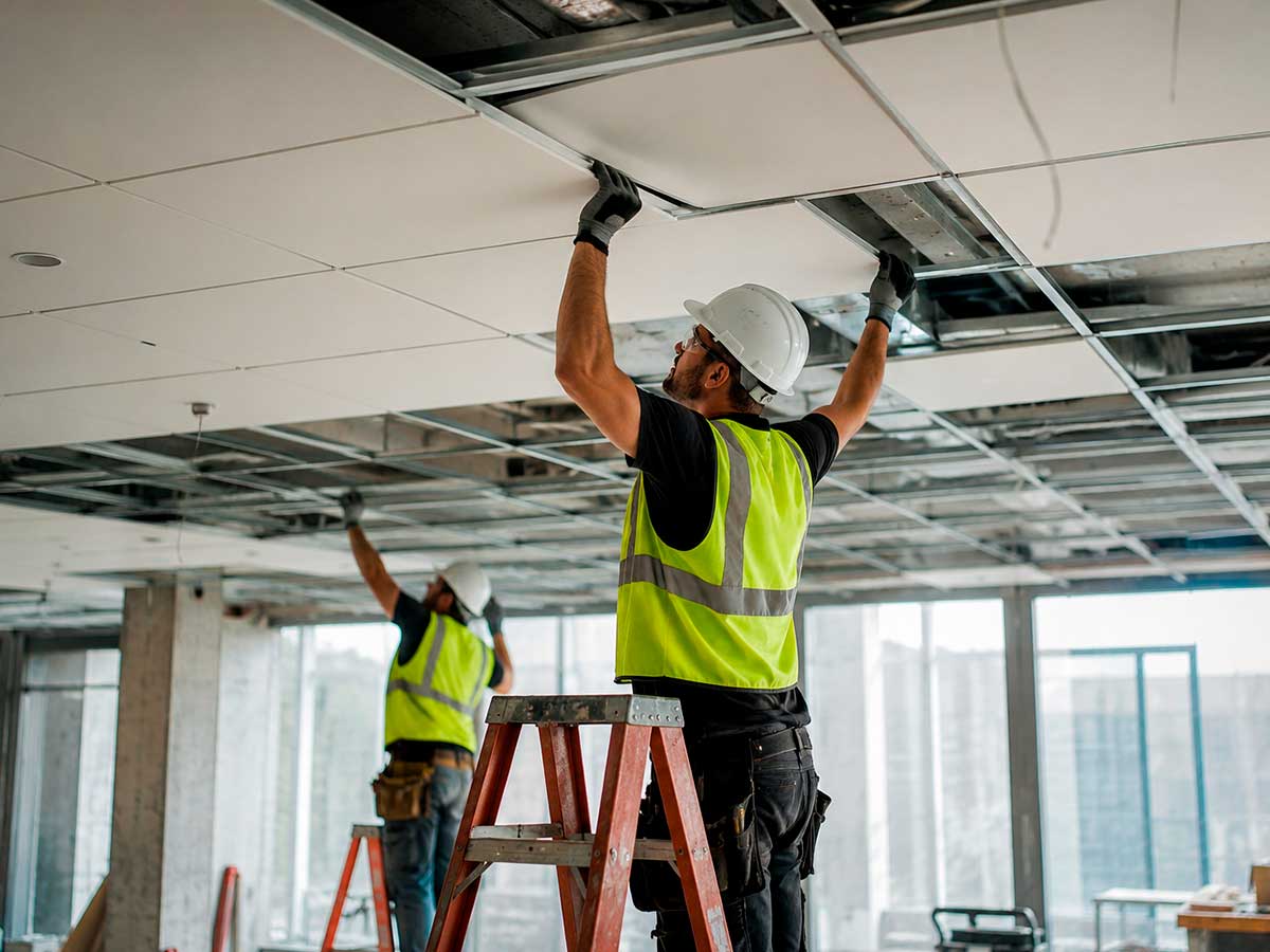 Acoustic Ceiling Connecticut & New York - NBA Construction crew on a residential or commercial project